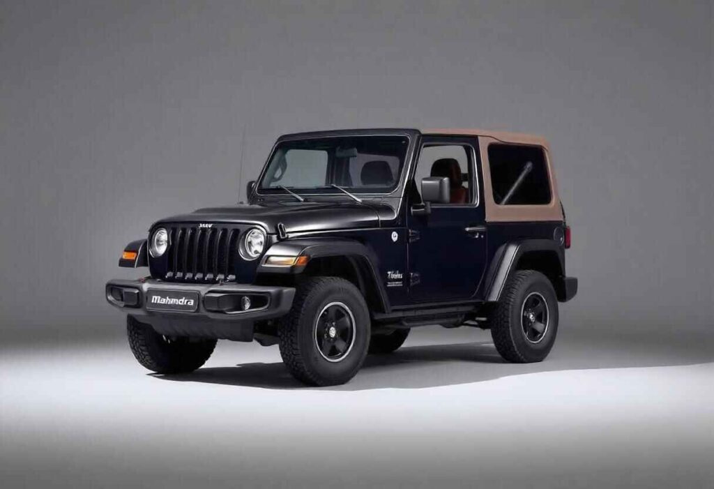  Interior of the Mahindra Thar AX3L variant highlighting the upgraded infotainment system and premium materials.