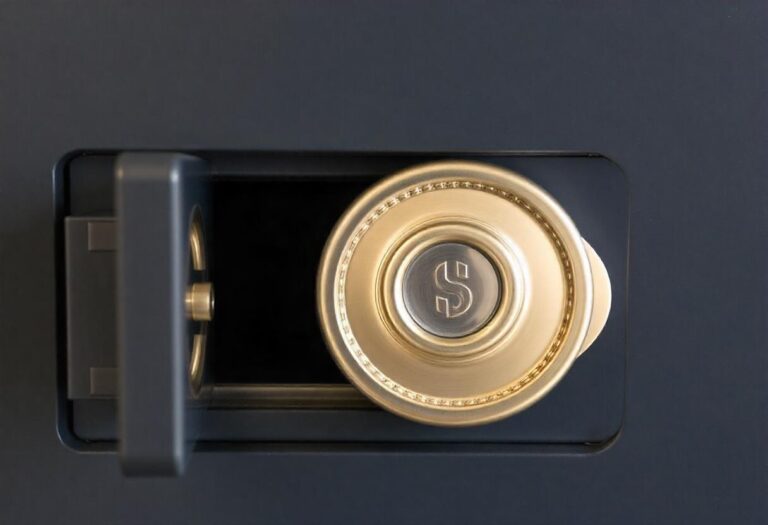 A bank safe deposit locker in a secure vault, highlighting the protection and organization of valuable items and important documents.