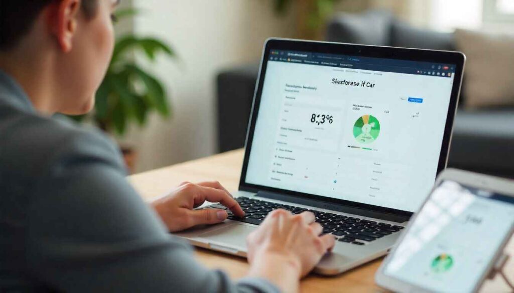 Person checking car insurance status online using vehicle number on laptop